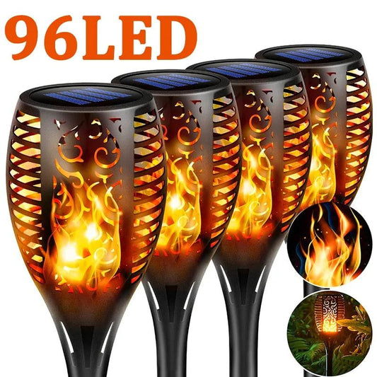 LazyFlame96™ 96 LED Outdoor Solar Torch Lights Waterproof Flickering Dancing Flame