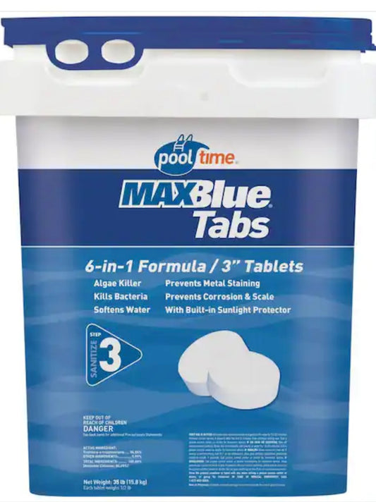 MAXBlue 10-100 LBS 3 in Pool Chlorinating Tablets - Best Chlorine for pool