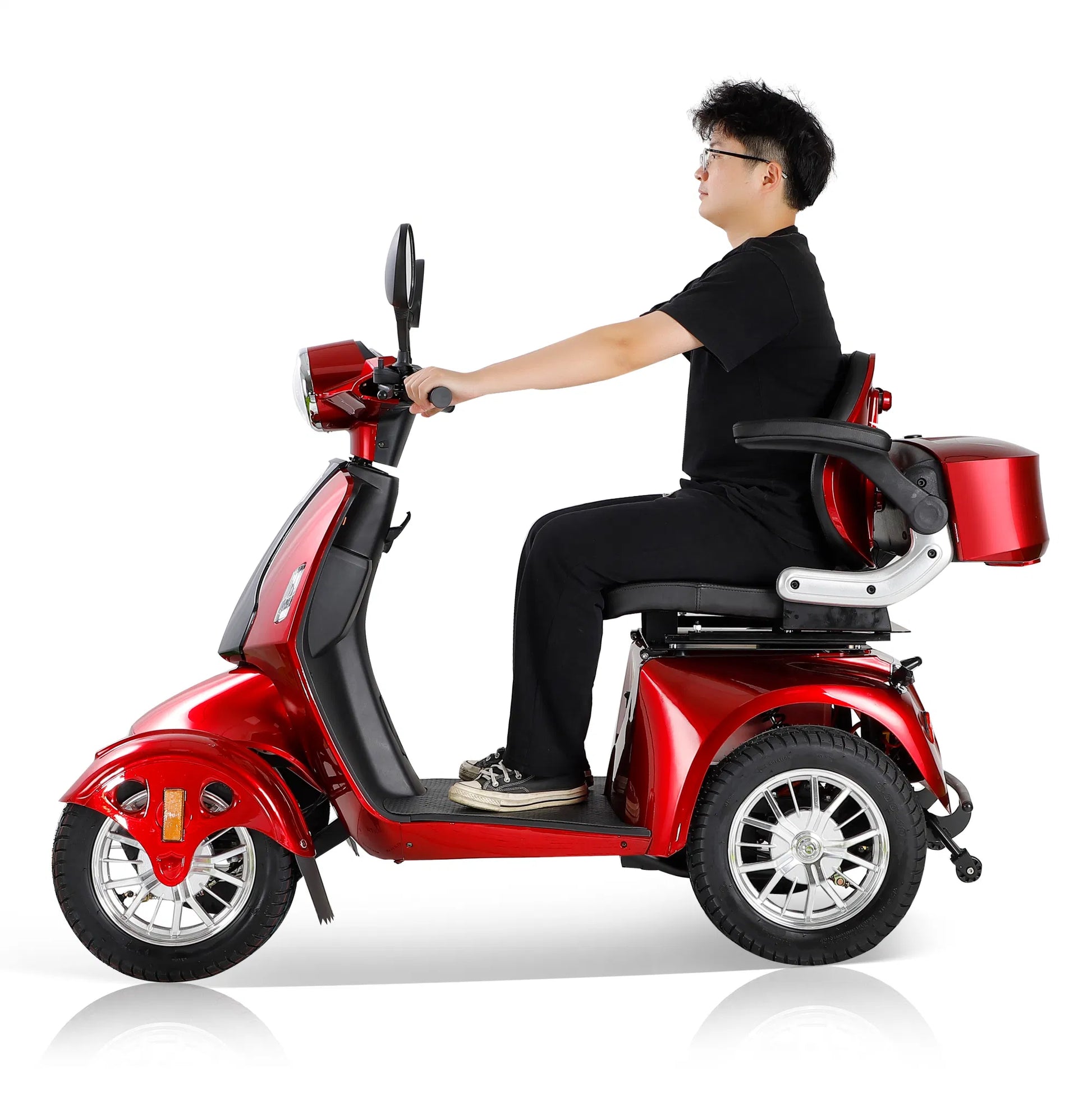 Lazy Bot™ Fastest Mobility Scooter With Four Wheels For Adults & Seniors, Red 800W - Lazy Pro