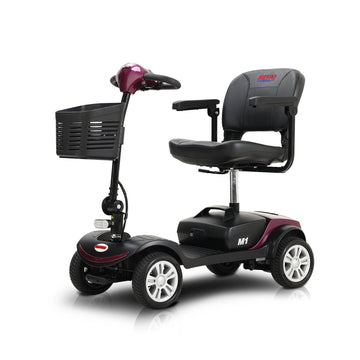Lazy Bot™ Four wheels Compact Travel Mobility Scooter with 300W Motor for Adult-300lbs, PLUM - Lazy Pro