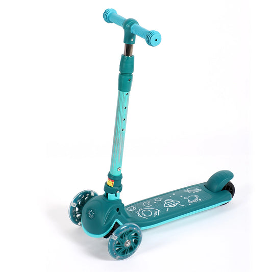 Lazy Bot™ Kick Scooter for Kids, Wheel with Brake, Adjustable Height Handlebar, Lightweight, Aged 3-10, Wide Standing Board