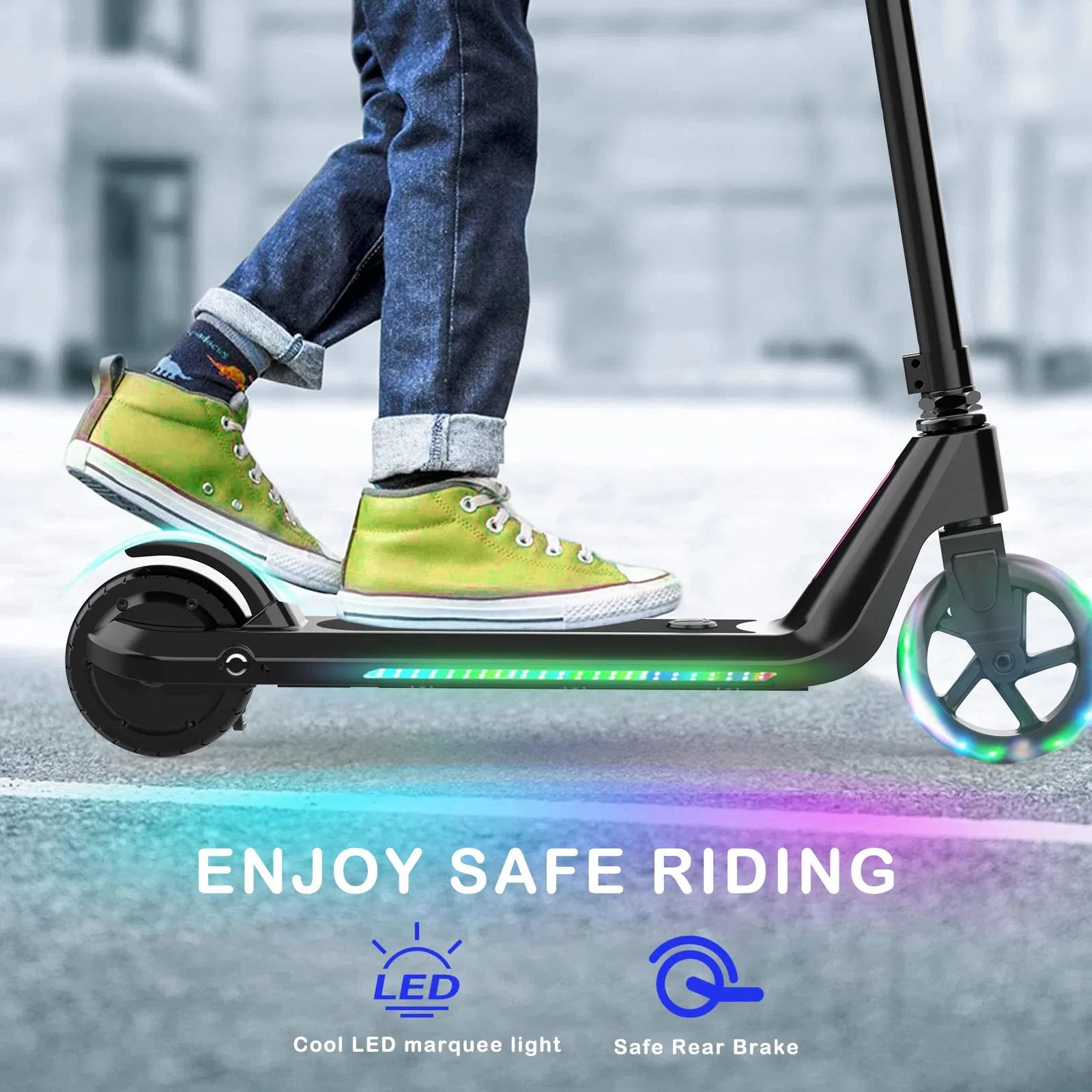 Lazy Bot™ Kids Electric Scooter Foldable 5.5 Inch Tire Adjustable Height Kids Age 8+ Ideal Gift for Children - Lazy Pro