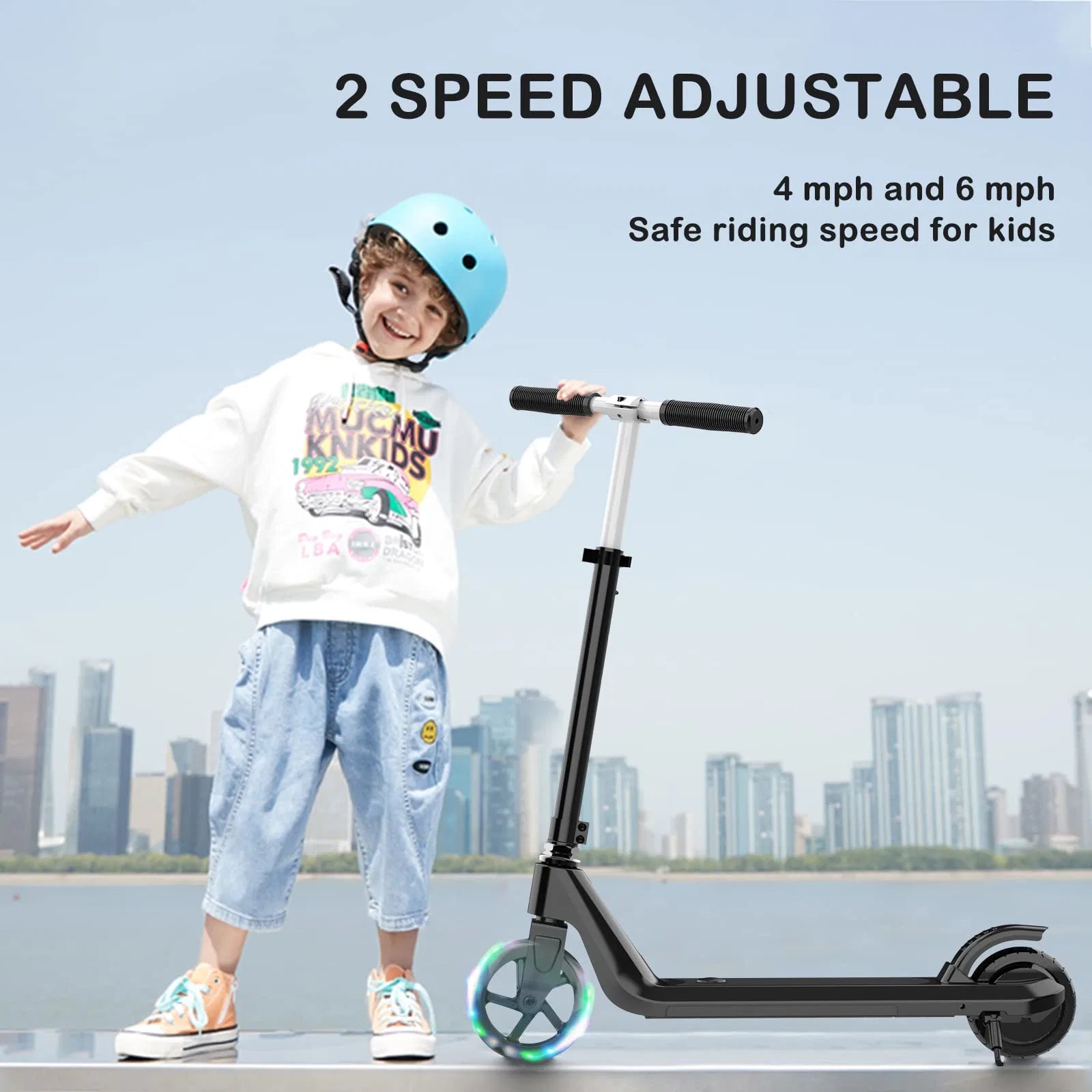 Lazy Bot™ Kids Electric Scooter Foldable 5.5 Inch Tire Adjustable Height Kids Age 8+ Ideal Gift for Children - Lazy Pro