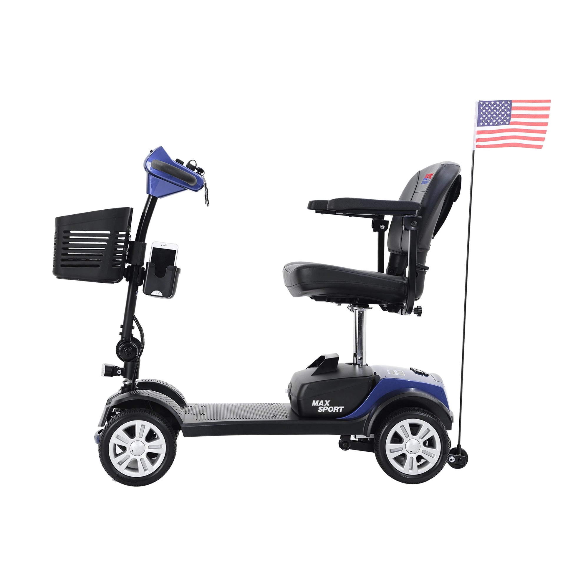 Lazy Bot™ W42936056 MAX SPORT BLUE 4 Wheels Outdoor Compact Mobility Scooter with 2pcs*12AH Lead acid Battery - Lazy Pro