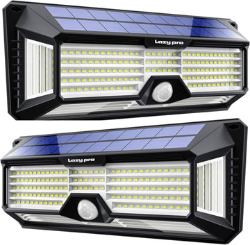 Lazy Pro i298 Solar Lights: 298 LEDs, Motion Sensor, Waterproof (2 Pack) - Lazy Pro