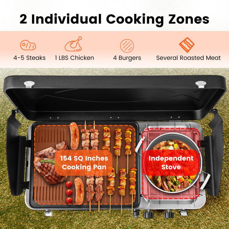 LazyBBQ™ 2-in-1 Gas Camping Grill and Stove with Detachable Legs - Lazy Pro