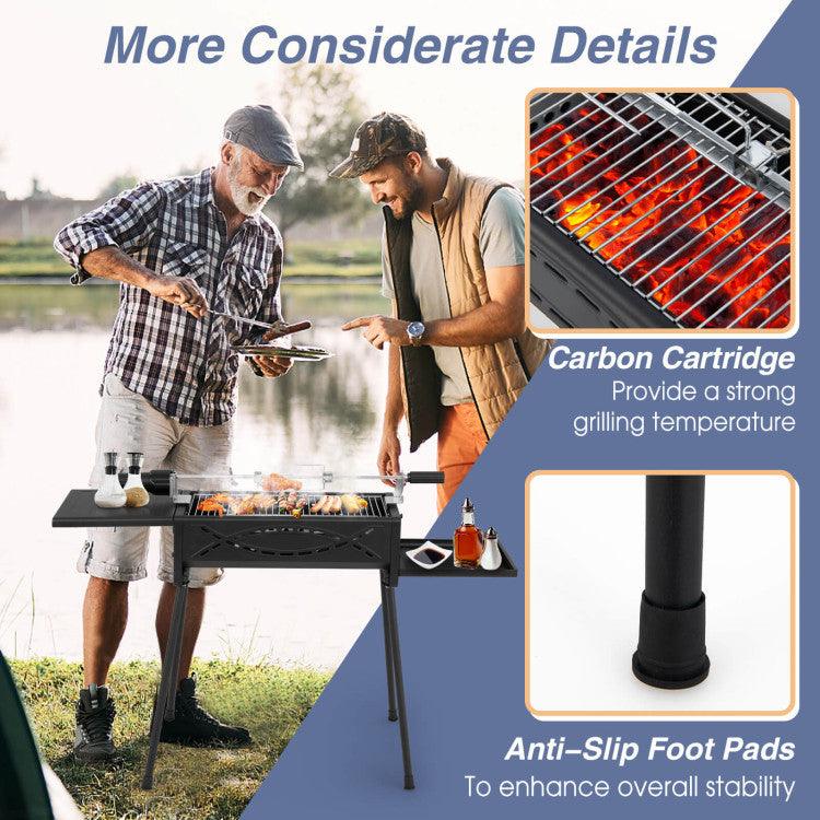 LazyBBQ™ Portable Charcoal Grill with Electric Roasting Fork - Lazy Pro