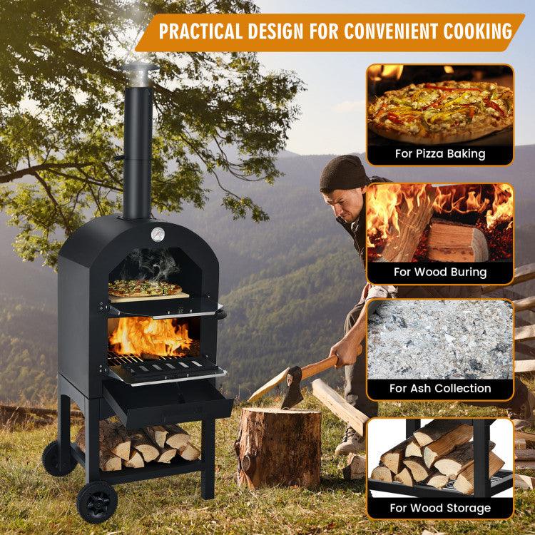 LazyBBQ™ Portable Outdoor Pizza Oven with Pizza Stone and Waterproof Cover - Lazy Pro