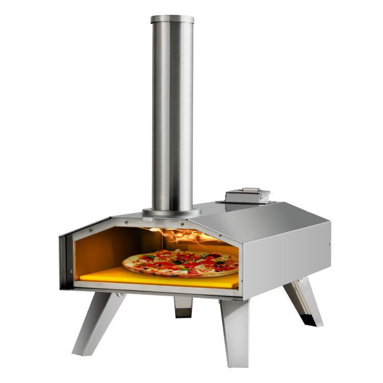 LazyBBQ™ Portable Stainless Steel Outdoor Pizza Oven with 12 Inch Pizza Stone - Lazy Pro