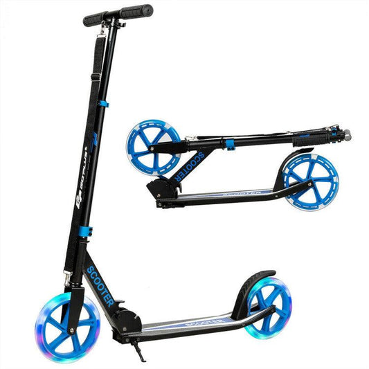 LazyBot™ Portable Folding Sports Kick Scooter with LED Wheels