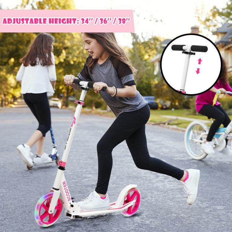 LazyBot™ Portable Folding Sports Kick Scooter with LED Wheels - Lazy Pro