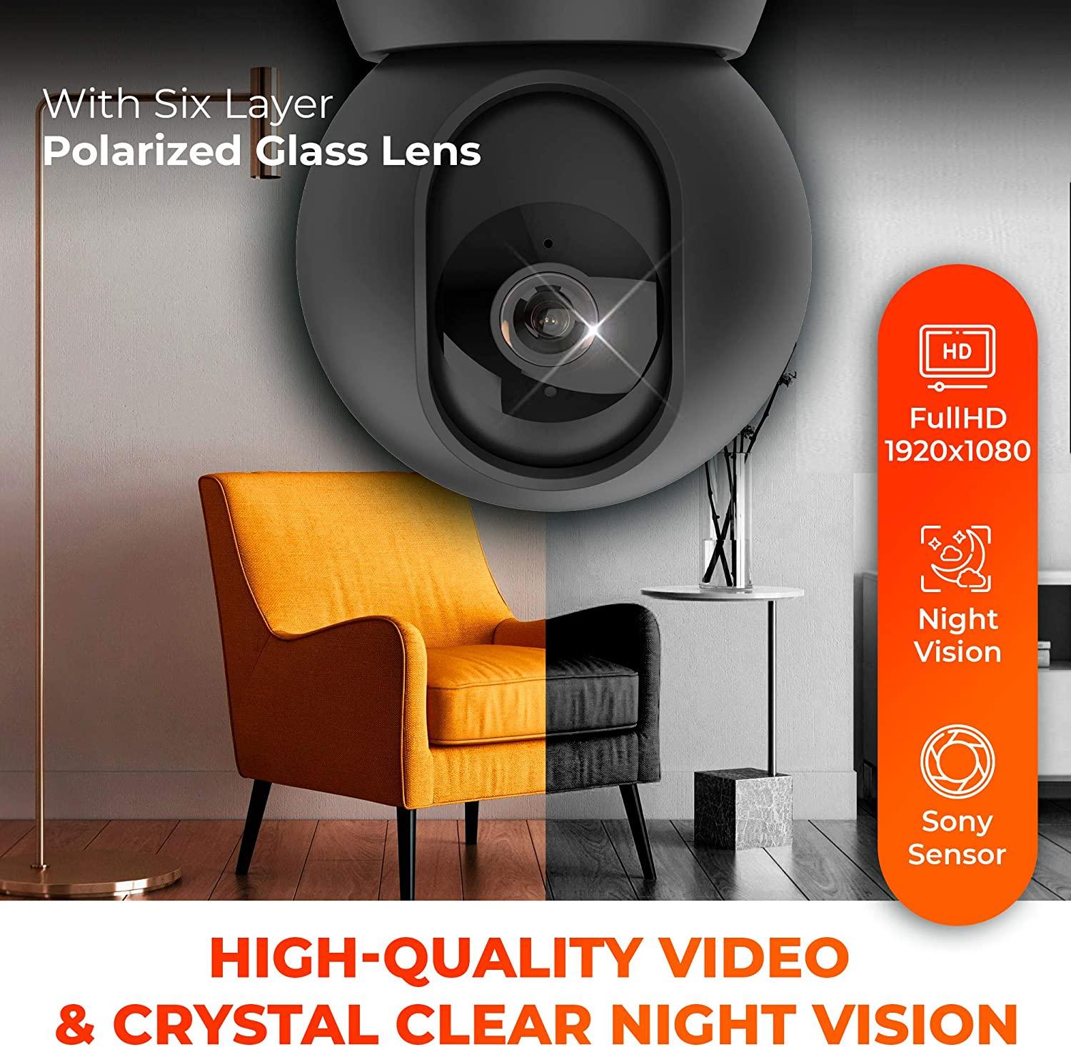 LazyCam™ - FHD30 - FullHD Wifi Indoor Home Security Camera with motion detection, Two-Way Audio - Lazy Pro