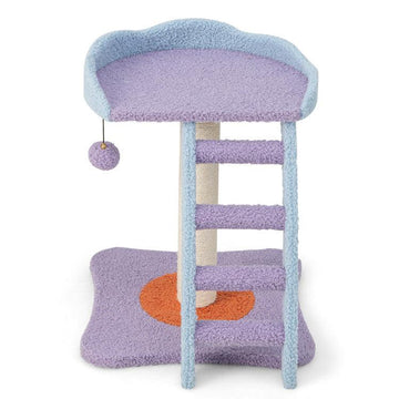 LazyCat™ 19 Inch Mohair Plush Cat Tree with Ladder and Jingling Ball - Lazy Pro