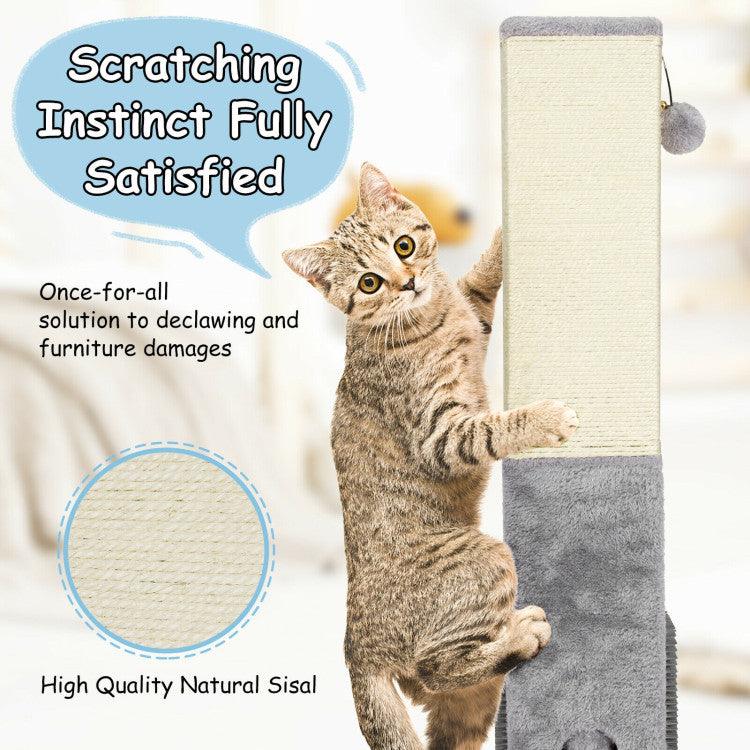 LazyCat™ 31 Inch Tall Cat Scratching Post Claw Scratcher with Sisal Rope and 2 plush Ball - Lazy Pro