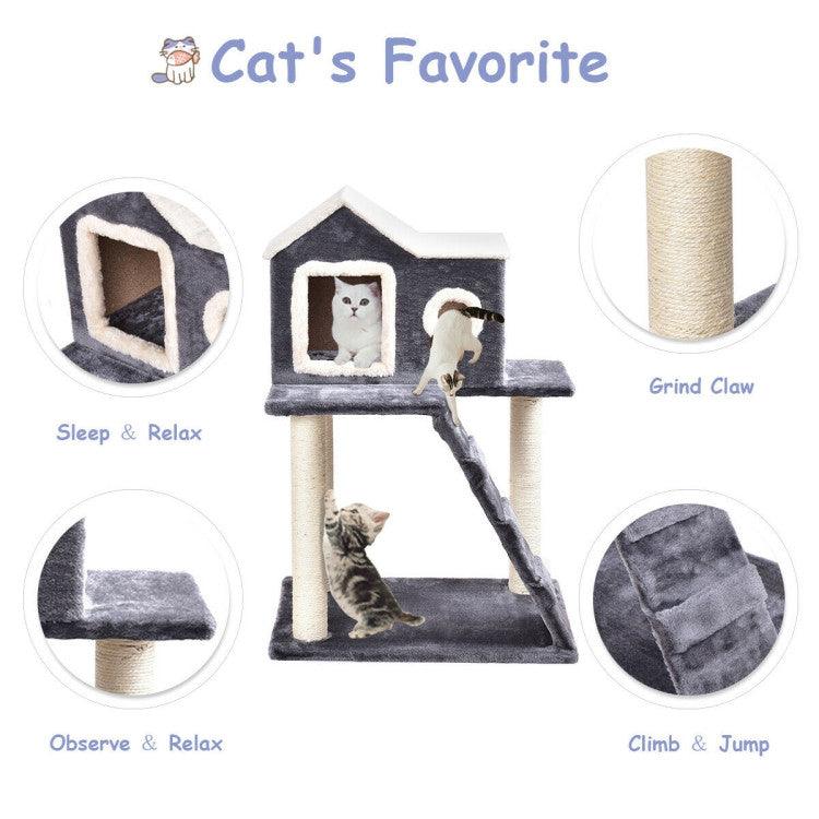 LazyCat™ 36 Inch Tower Condo Scratching Posts Ladder Cat Tree - Lazy Pro