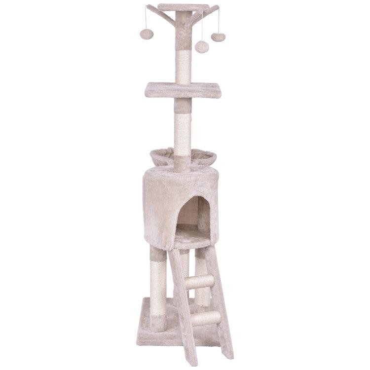 LazyCat™ 56 Inch Condo Scratching Posts Ladder Cat Play Tree - Lazy Pro