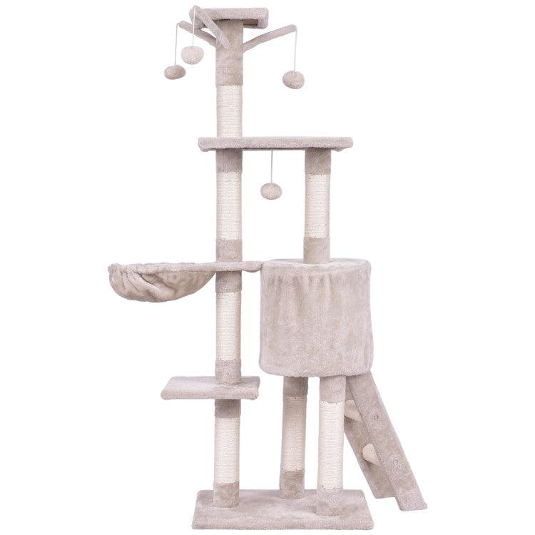 LazyCat™ 56 Inch Condo Scratching Posts Ladder Cat Play Tree - Lazy Pro