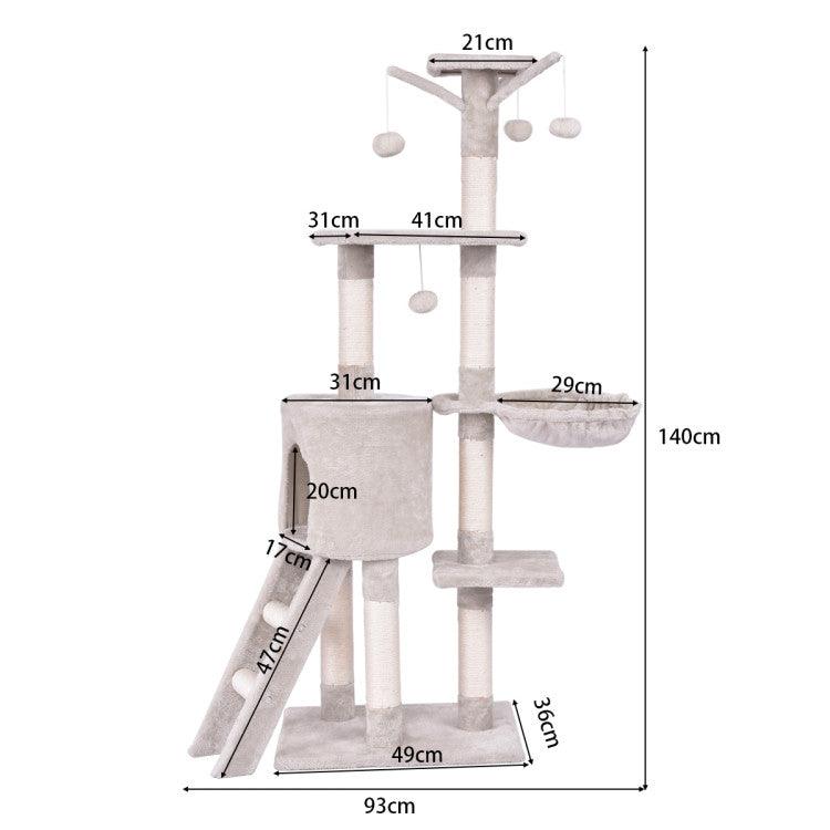 LazyCat™ 56 Inch Condo Scratching Posts Ladder Cat Play Tree - Lazy Pro