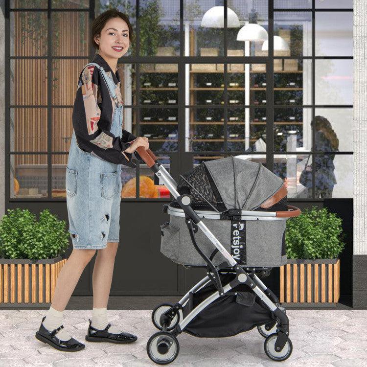 LazyCat™ Foldable Dog Cat Stroller with Removable Waterproof Cover - Lazy Pro