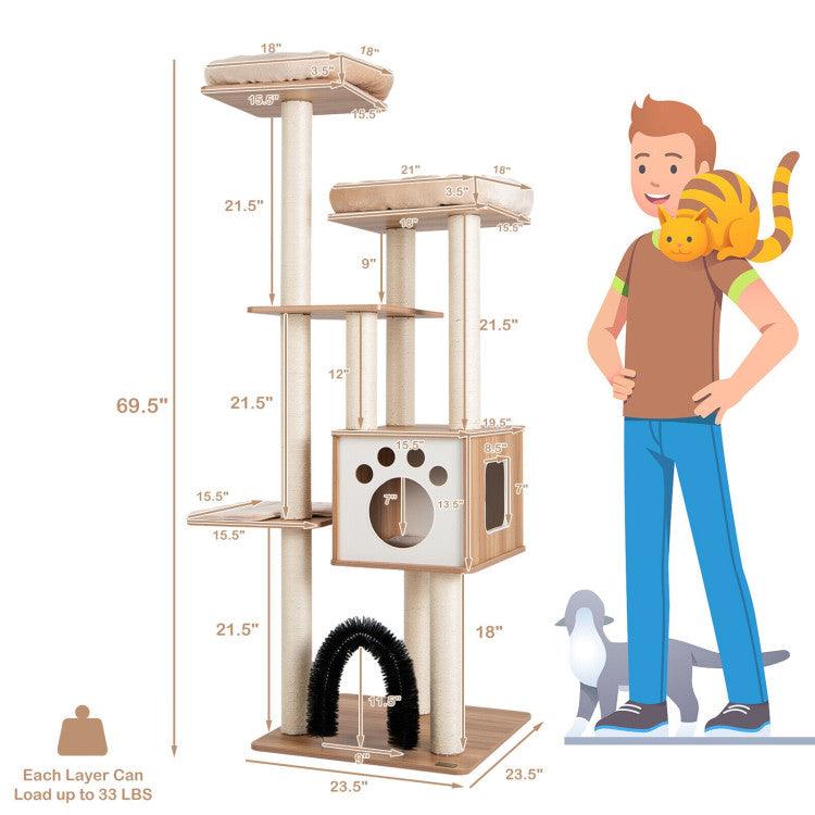 LazyCat™ Indoor Cat Tree Tower with Platform Scratching Posts - Lazy Pro