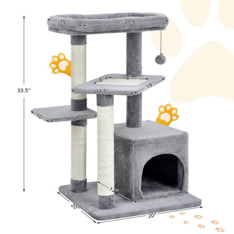 LazyCat™ Multi-layer Cat Tree with Perch and Hanging Ball - Lazy Pro