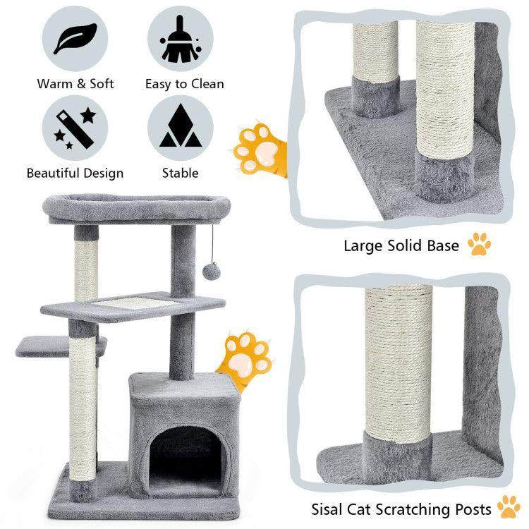 LazyCat™ Multi-layer Cat Tree with Perch and Hanging Ball - Lazy Pro