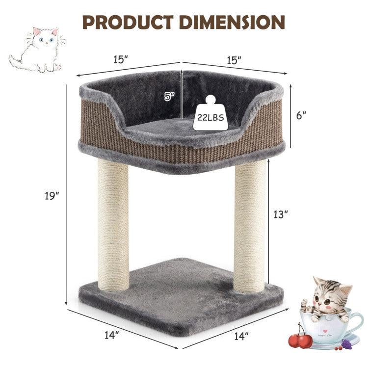 LazyCat™ Multi-Level Cat Climbing Tree with Scratching Posts and Large Plush Perch - Lazy Pro