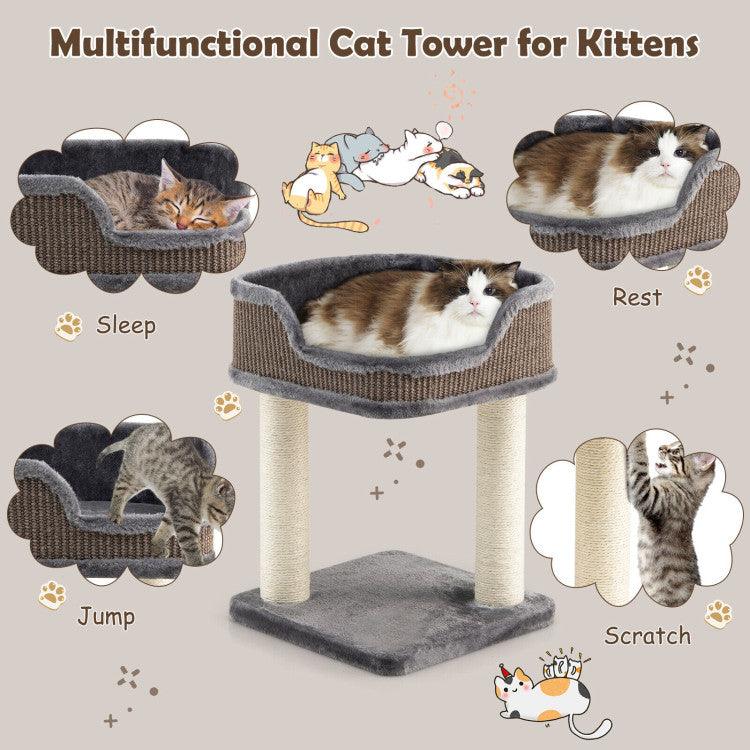 LazyCat™ Multi-Level Cat Climbing Tree with Scratching Posts and Large Plush Perch - Lazy Pro