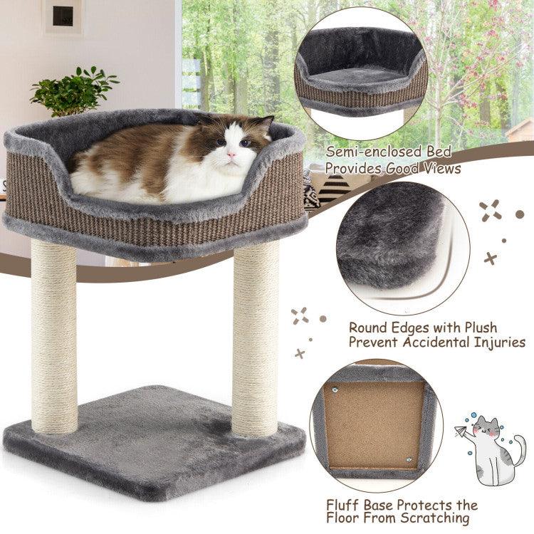 LazyCat™ Multi-Level Cat Climbing Tree with Scratching Posts and Large Plush Perch - Lazy Pro