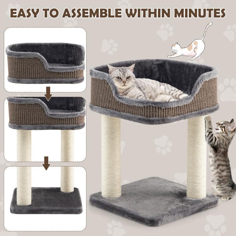 LazyCat™ Multi-Level Cat Climbing Tree with Scratching Posts and Large Plush Perch - Lazy Pro