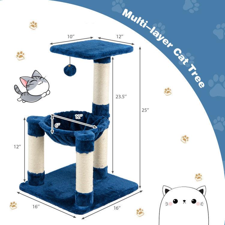 LazyCat™ Multi-level Cat Tree with Scratching Posts and Cat Hammock - Lazy Pro