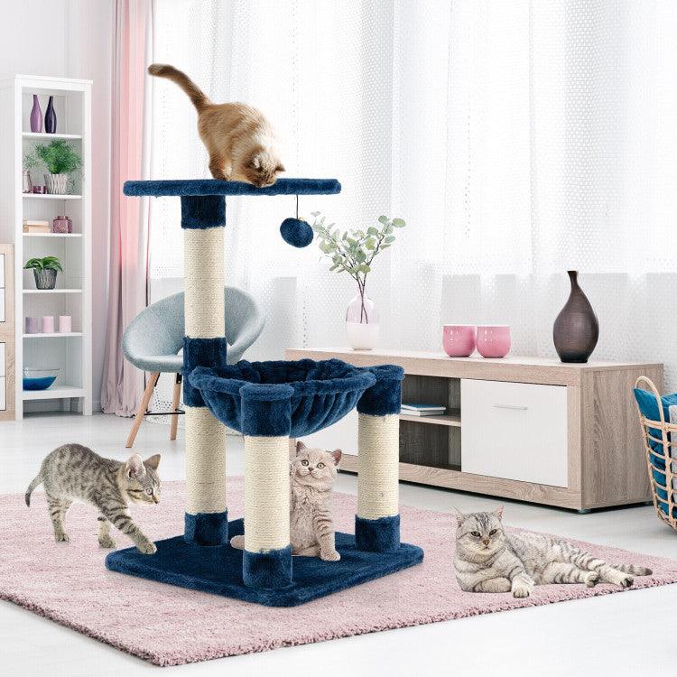 LazyCat™ Multi-level Cat Tree with Scratching Posts and Cat Hammock - Lazy Pro