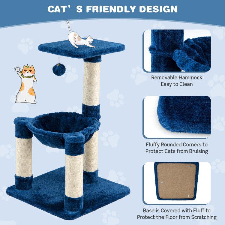 LazyCat™ Multi-level Cat Tree with Scratching Posts and Cat Hammock - Lazy Pro