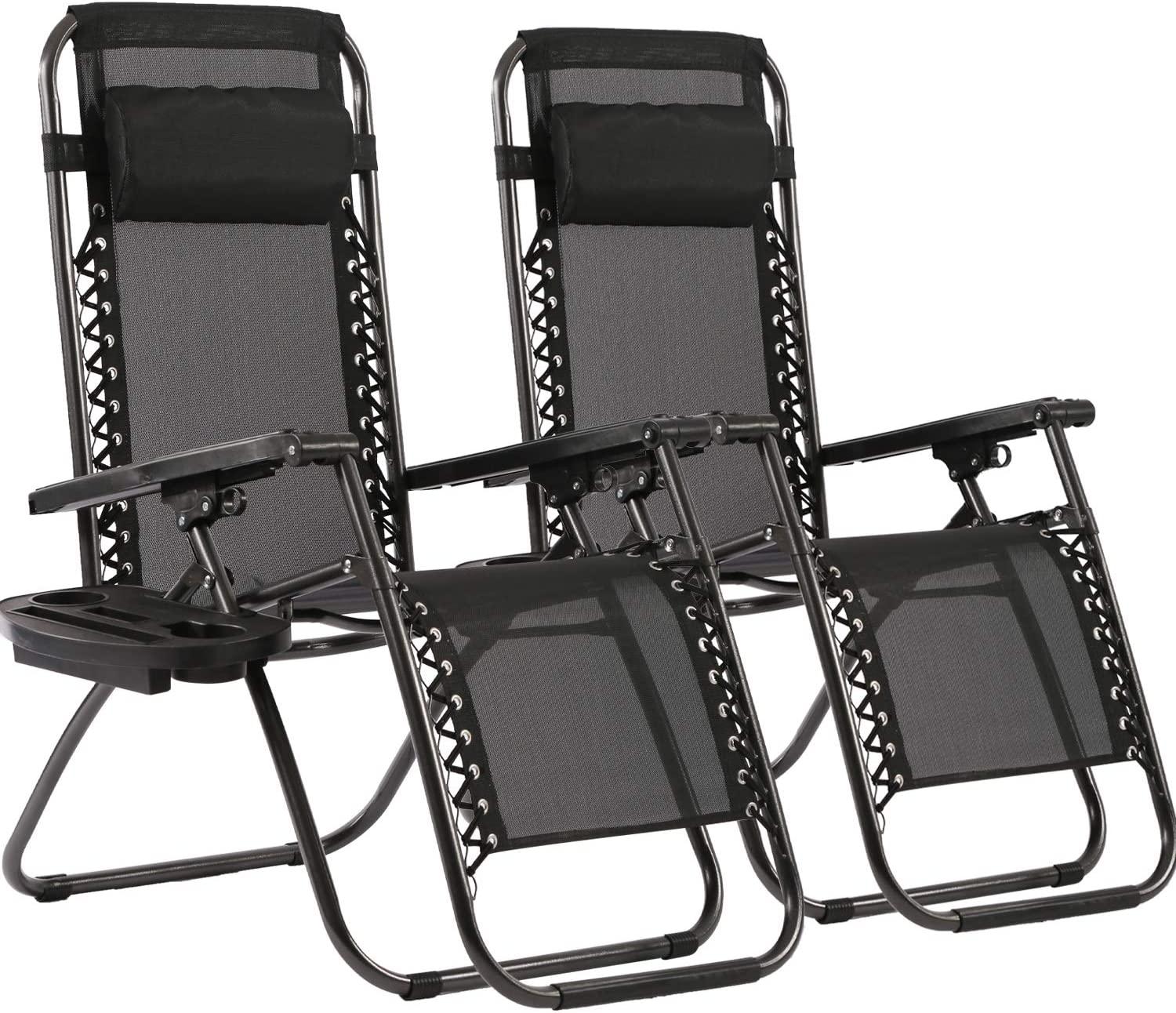 LazyChair™ - Set of 2 Zero Gravity Lounge Chair Recliner with Cup Holder & Armrest - Lazy Pro