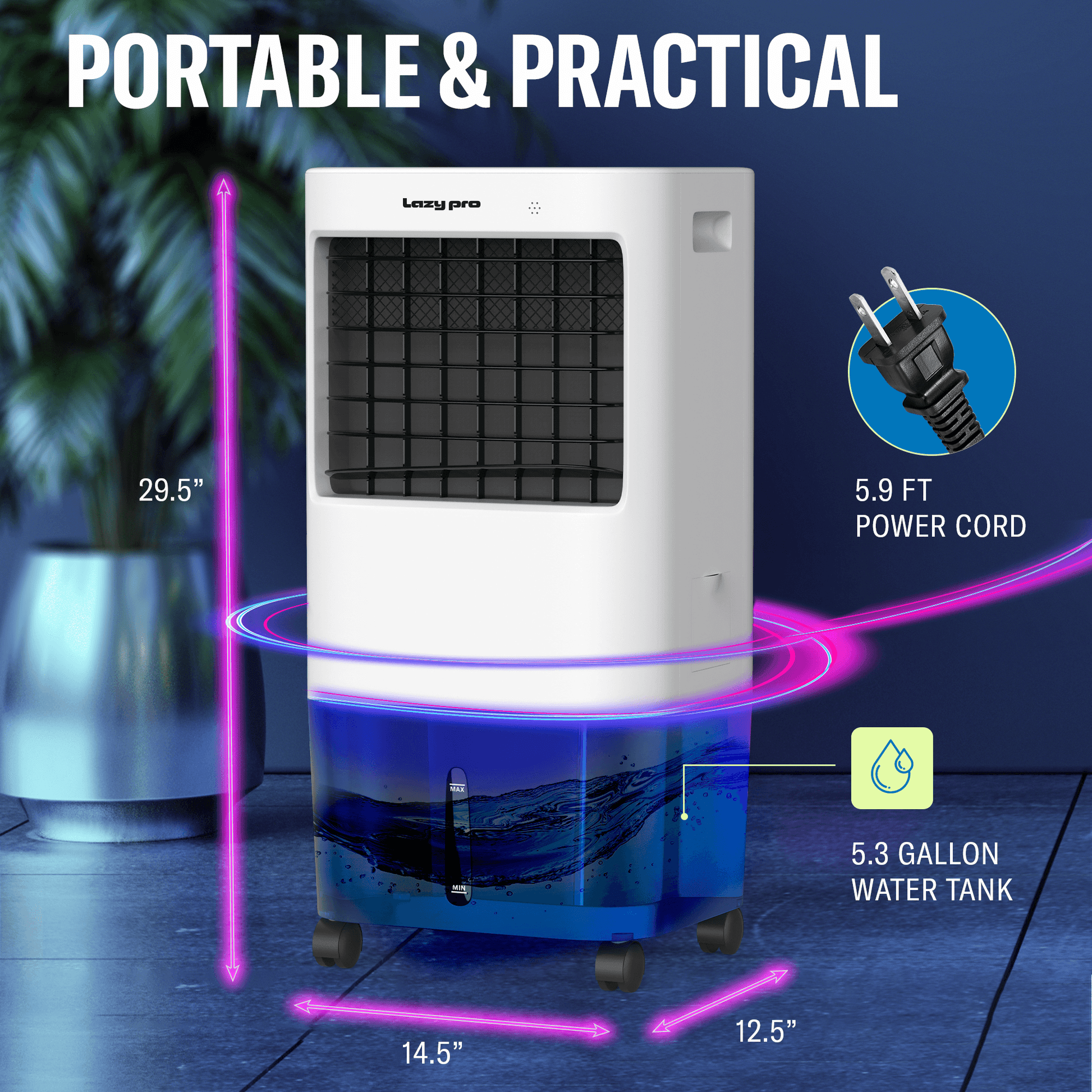 LAZYCHILL™ 3 in 1Portable Evaporative Air Cooler & Conditioner 75W - Lazy Pro