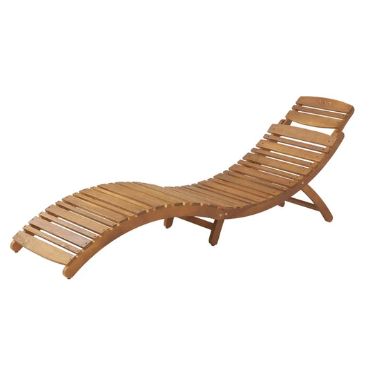 LazyChill™ Outdoor in Weatherproof Acacia Wood ，Patio Lounge Recliners，for Sunbathing Patio Lounge Chair