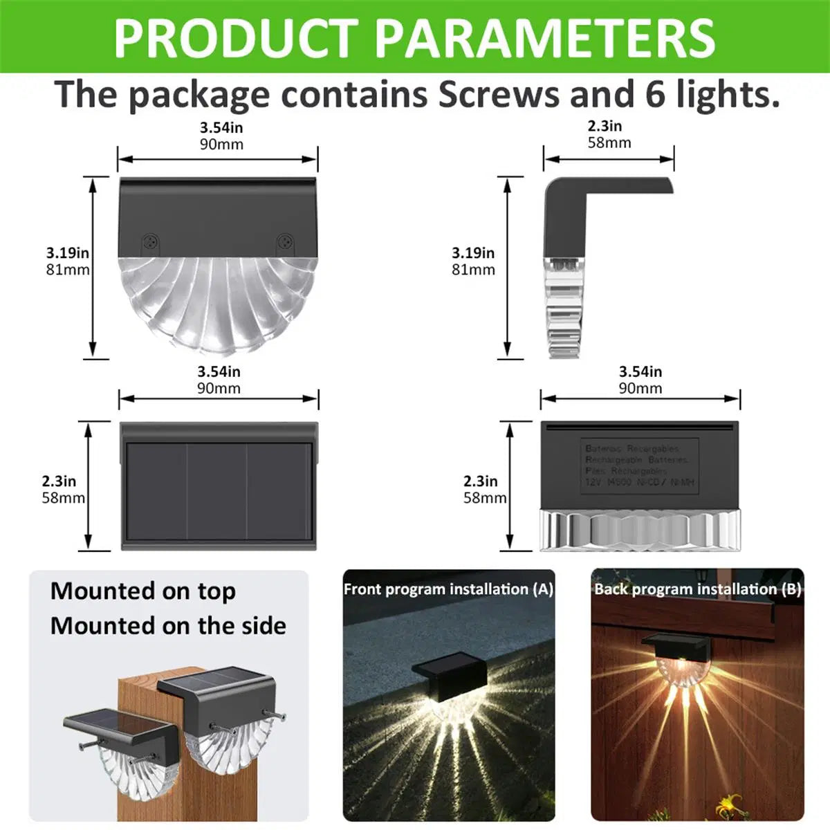 LazyDeck™ 2 Pack Solar Fence Lights Waterproof Solar Step Light Use - Lazy Pro