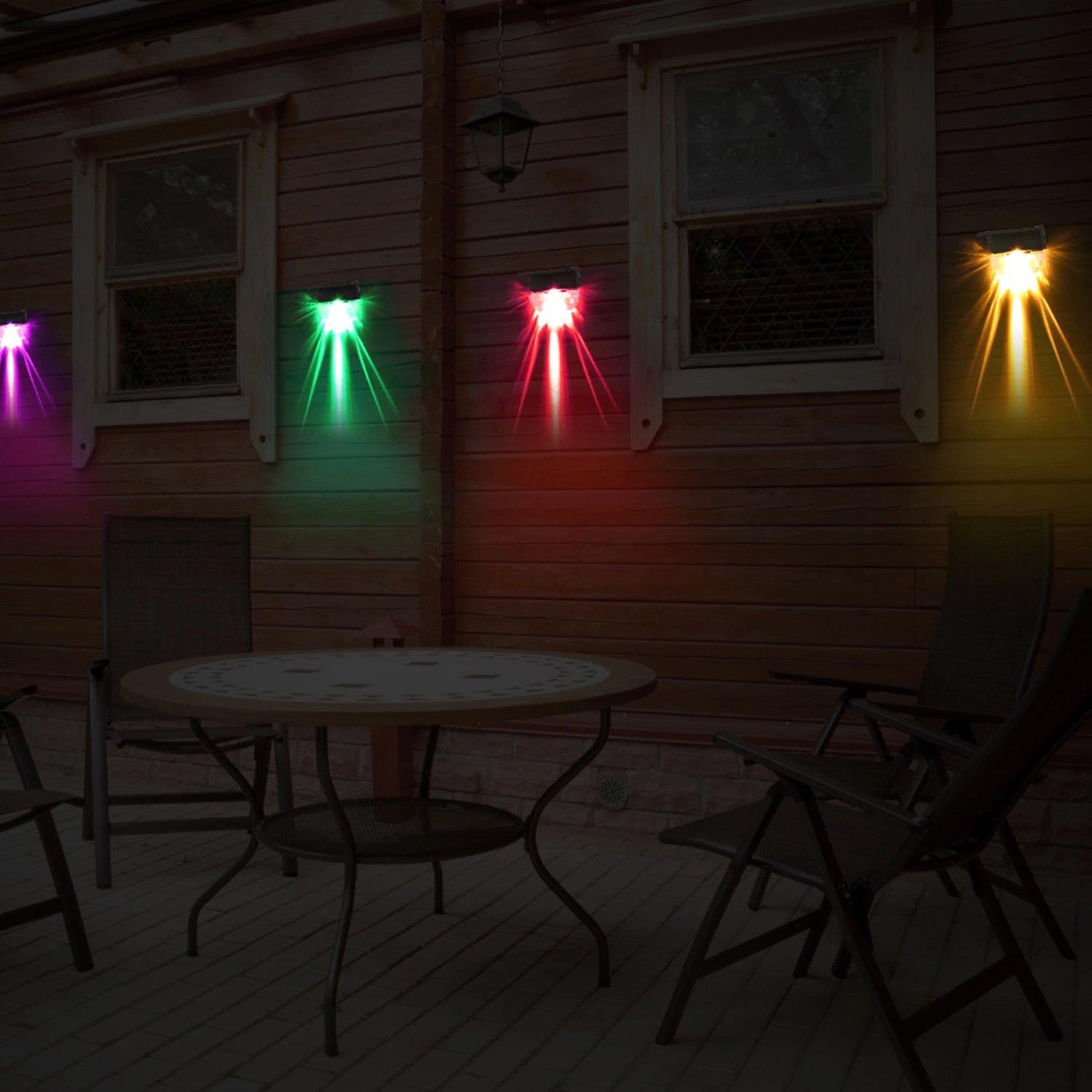 LazyDeck™ 4Pcs Solar Deck Lights Outdoor LED RGB Solar Decorative Step Fence Lamp - Lazy Pro