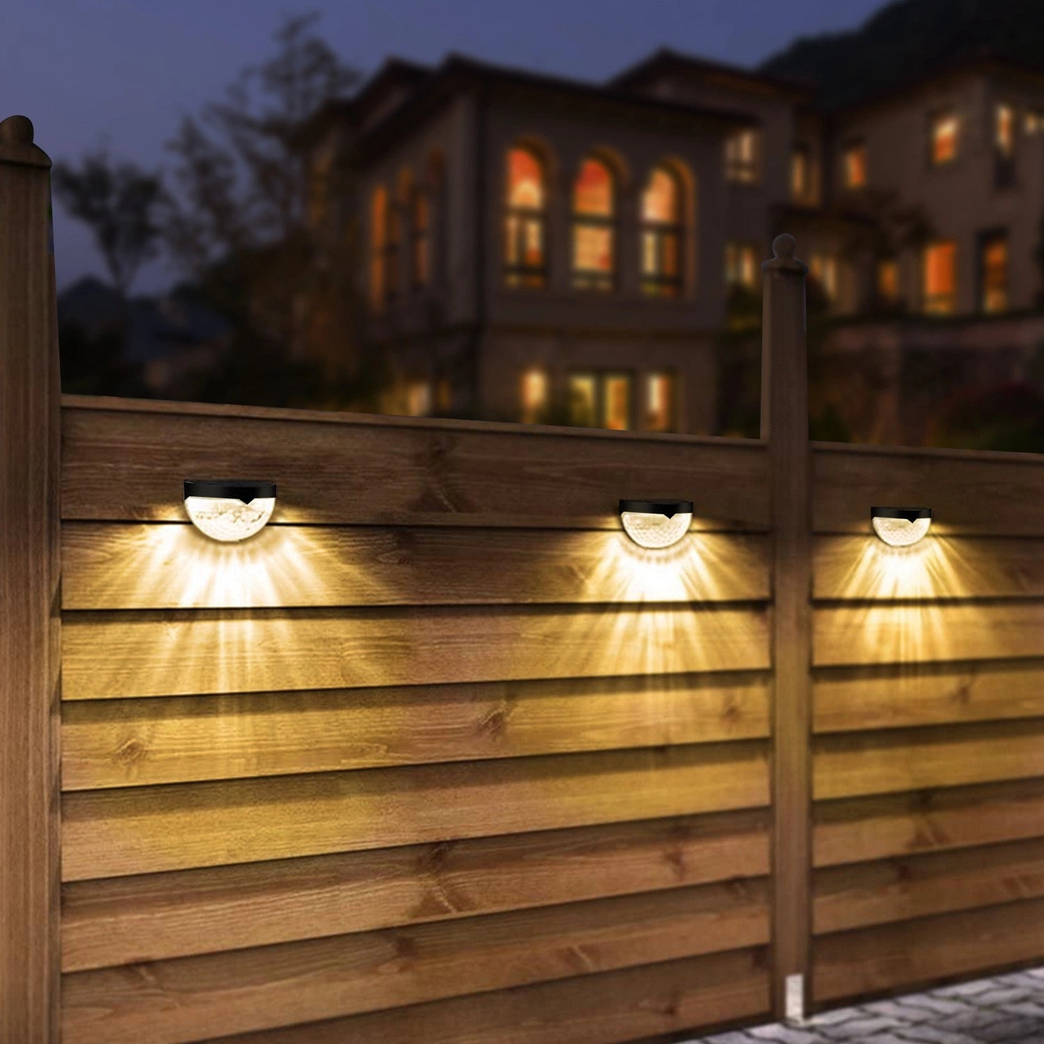 LazyDeck™ 4Pcs Solar Fence Lights Outdoor Dusk To Dawn Sensor Decorative Deck Lamps IP65 Waterproof - Lazy Pro