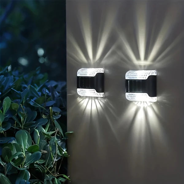 LazyDeck™ Solar Up And Down Wall Lights; Outdoor Waterproof LED Step Light; Solar Fence Lights For Outdoor Yard Garden Lawn Patio Courtyard Fences Driveway Pathway Decoration - Lazy Pro