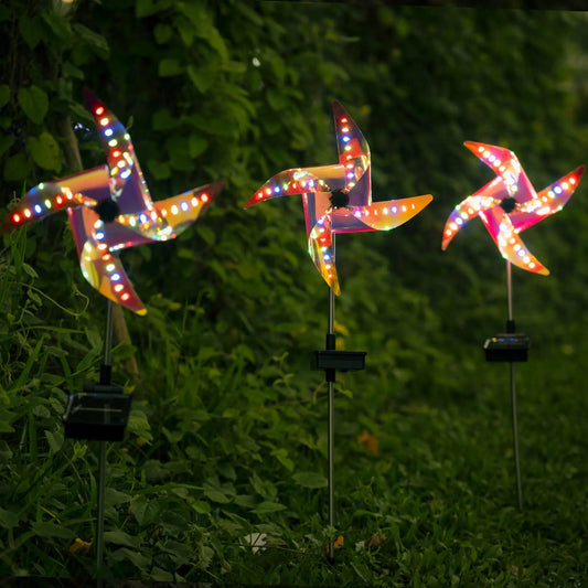 LazyDecorlight™ 2/Pack Windmill Garden Lights Solar Wind Spinner