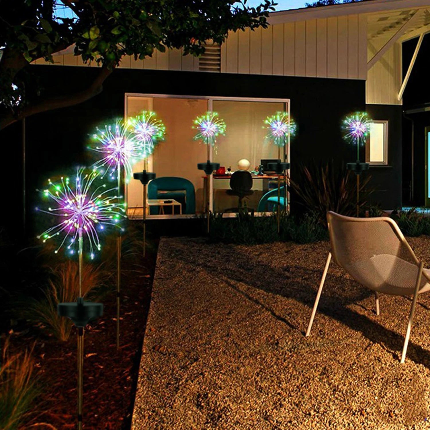 LazyDecorlight™ 2Pcs Solar Powered Starburst Lights 240 LEDs Firework Lamp Garden Path Decor Lights - Lazy Pro