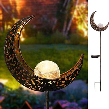 LazyDecorlight™ Garden Solar Lights Outdoor Moon Crackle Stake Metal Lights Courtyard - Lazy Pro