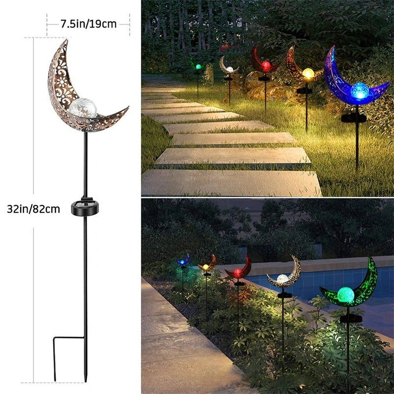 LazyDecorlight™ Garden Solar Lights Outdoor Moon Crackle Stake Metal Lights Courtyard - Lazy Pro