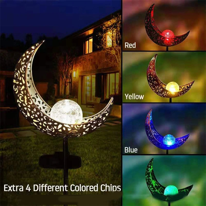 LazyDecorlight™ Garden Solar Lights Outdoor Moon Crackle Stake Metal Lights Courtyard - Lazy Pro