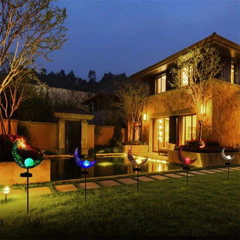 LazyDecorlight™ Garden Solar Lights Outdoor Moon Crackle Stake Metal Lights Courtyard - Lazy Pro