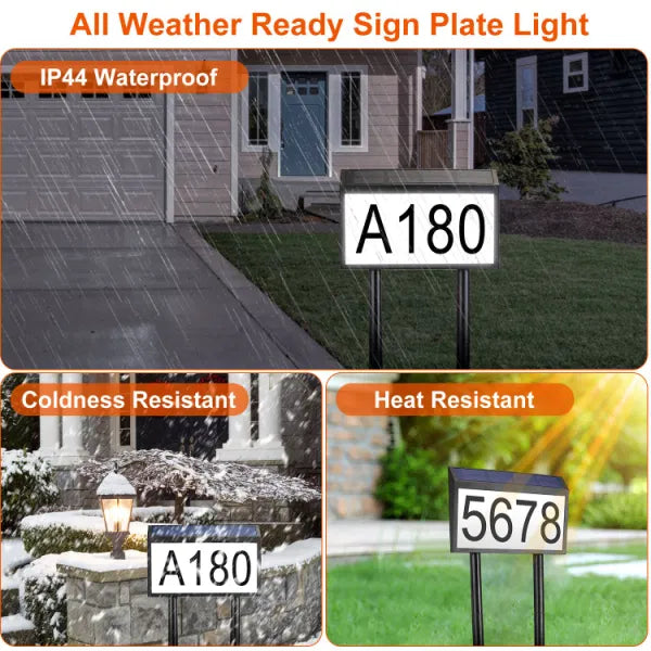 LazyDecorlight™ Solar Powered House Numbers LED Light Dusk To Dawn Address Plaque Sign Waterproof Wall Mount Ground Stake Number Plate Lamp for House Yard Garden Street Mailbox - Lazy Pro