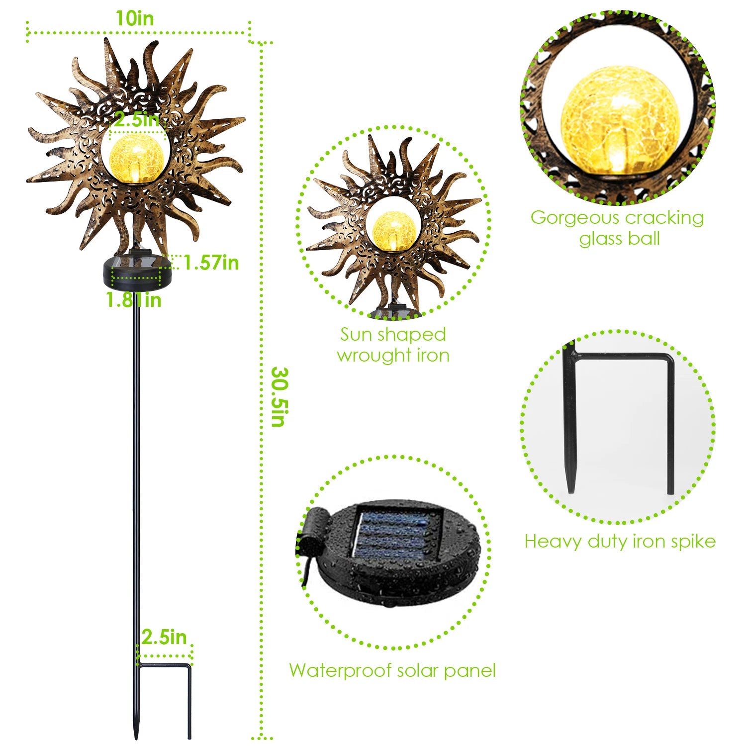 LazyDecorlight™ Solar Powered Sun Stake Lamp IP54 Waterproof Decorative Lamp - Lazy Pro