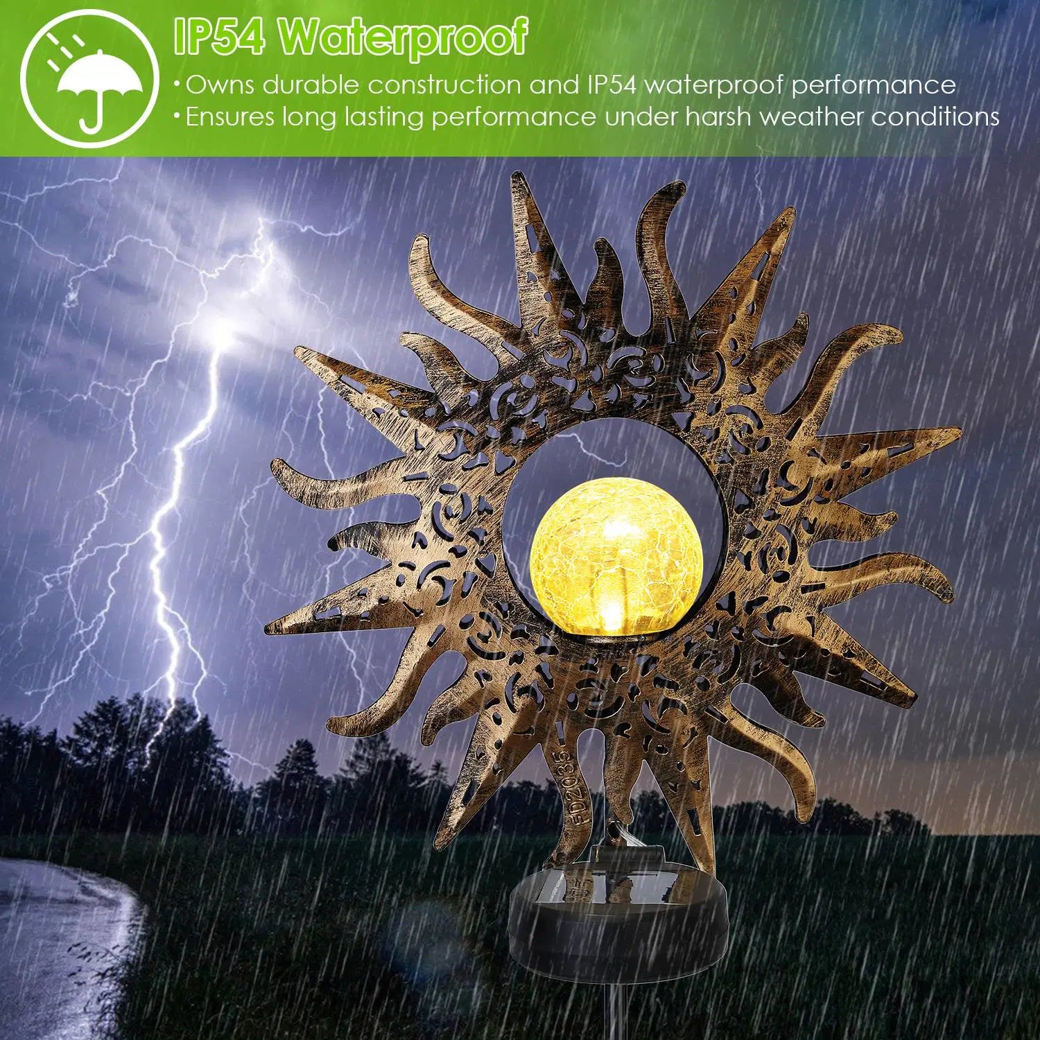 LazyDecorlight™ Solar Powered Sun Stake Lamp IP54 Waterproof Decorative Lamp - Lazy Pro