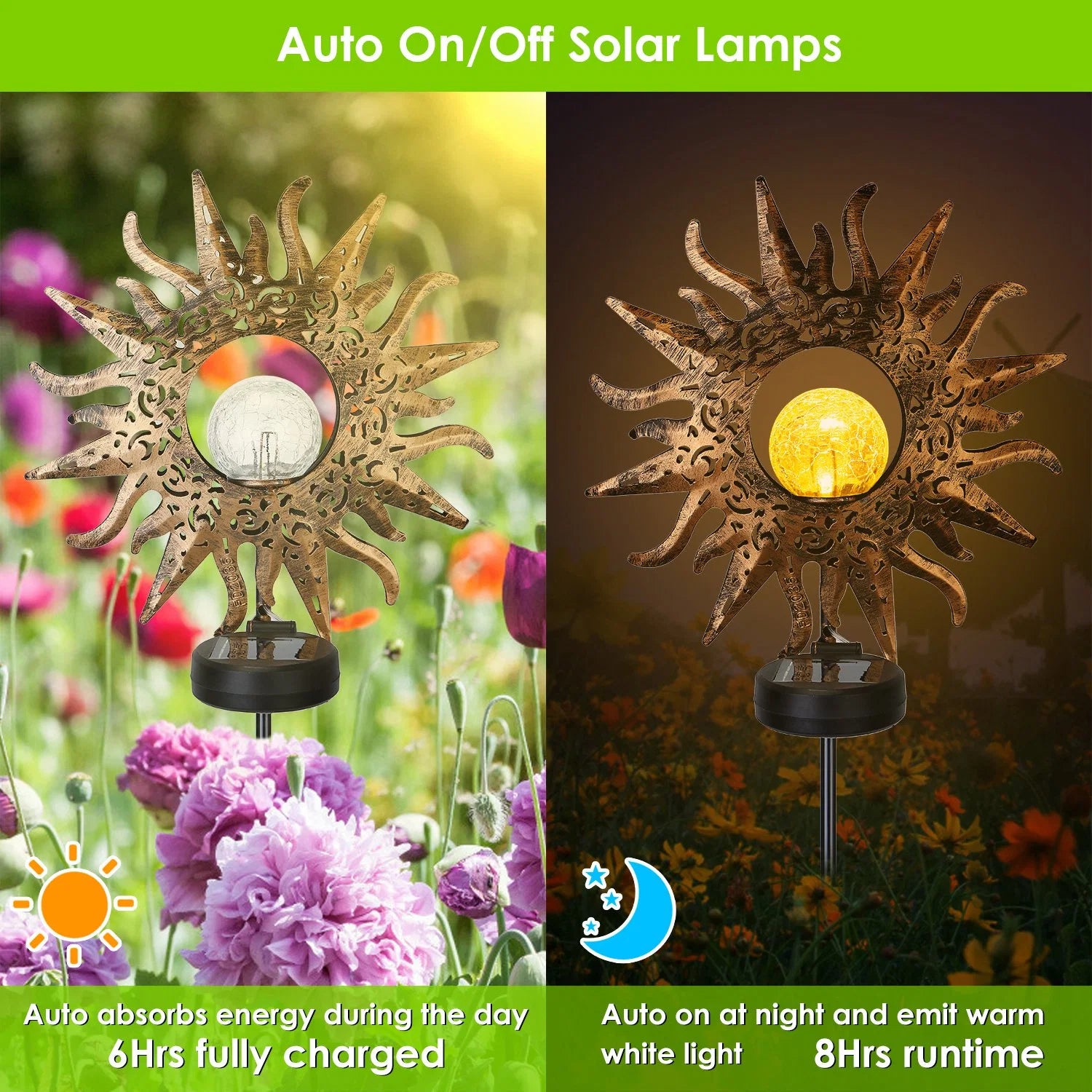 LazyDecorlight™ Solar Powered Sun Stake Lamp IP54 Waterproof Decorative Lamp - Lazy Pro